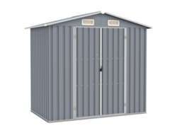 Caseta de jardín 205x129x183 cm acero galvanizado gris LOVELY HOME