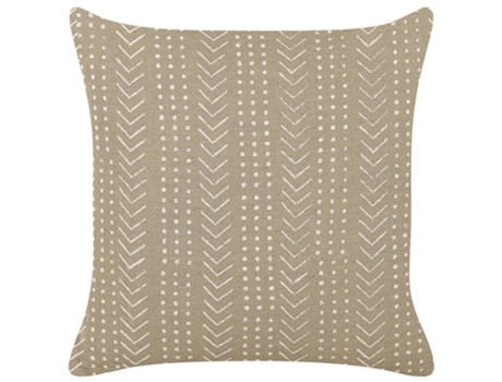Cojín de algodón gris pardo/blanco crema 45 x 45 cm BELIANI Senecio
