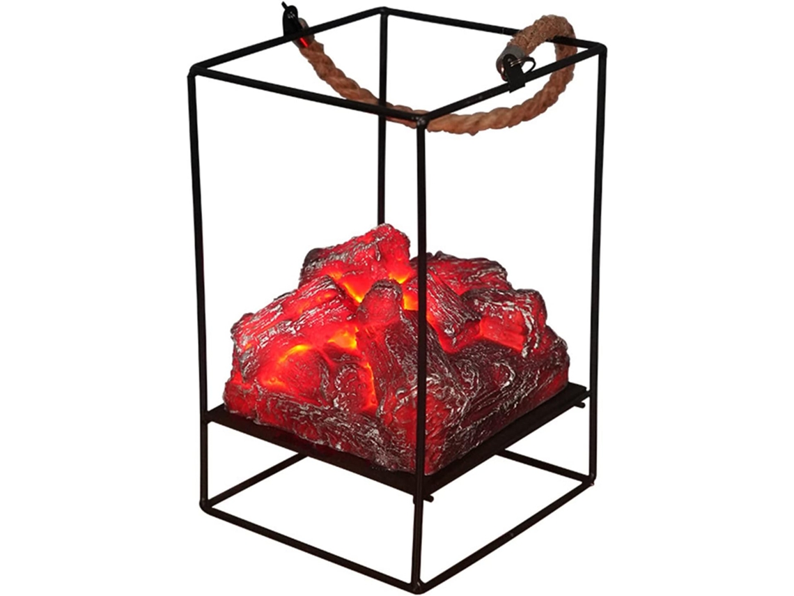 Abajur de mesa estilo europeu, Chama Carvão, decoração de Halloween e Natal.