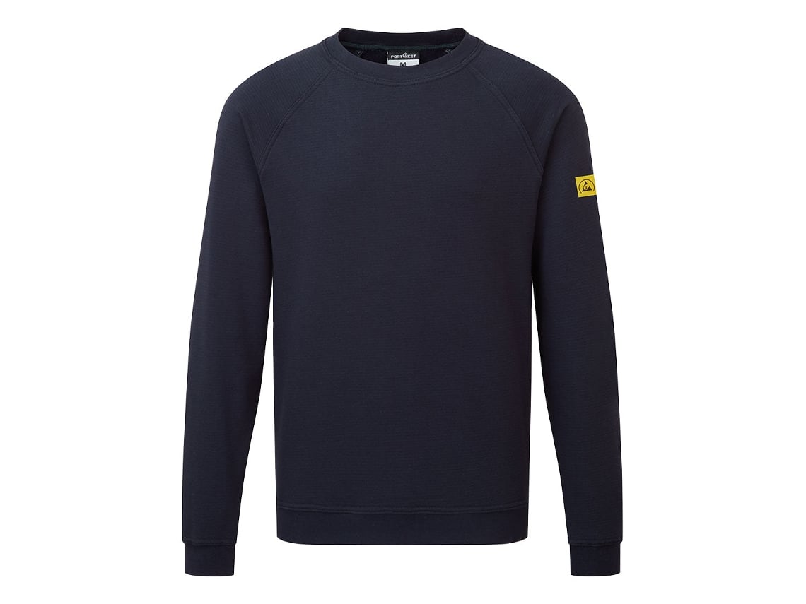 Sudadera antiestática con protección ESD y confort / Verde bosque / S Portwest