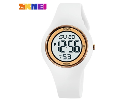 Relojes deportivos para mujer Calendario Semana Pantalla Reloj digital LED resistente al agua-blanco LUUCOZK