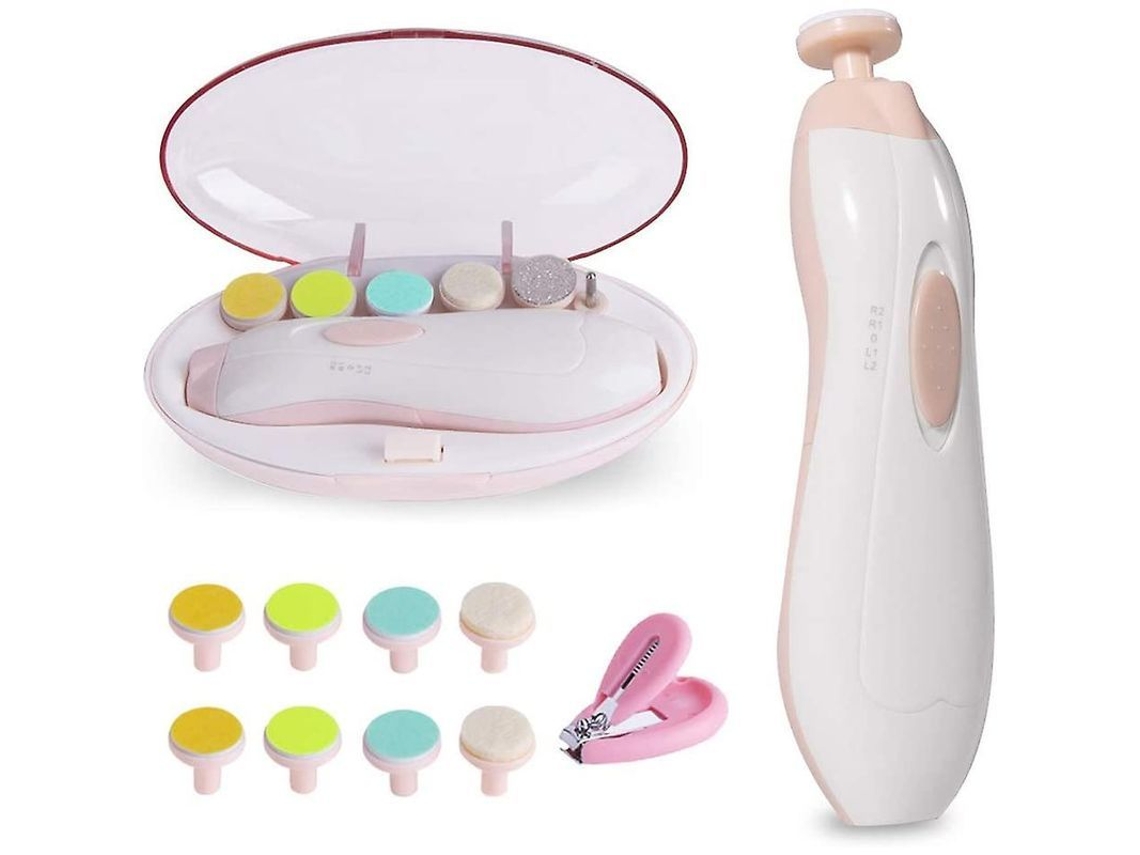Kit Eléctrico De Limpieza De Uñas Para Bebés Con Luz, 14 En 1, Modos Ajustables, Seguro Y Práctico Para El Cuidado De Las Uñas.