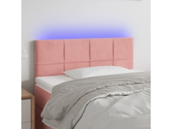 Cabecero Con Led De Terciopelo Rosa 100x5x78/88 Cm