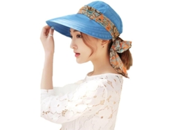 Sombrero De Sol Plegable 2 En 1 Con Flap Para Cuello Azul Upf 50+ Ajustable