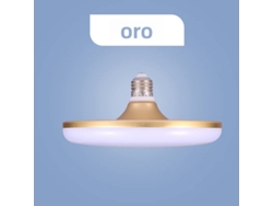 Bombilla LED UFO E27 de alta luminosidad, luz blanca fría, 220 V, de bajo consumo y sin parpadeos. Mdug (dorada, 20 W)