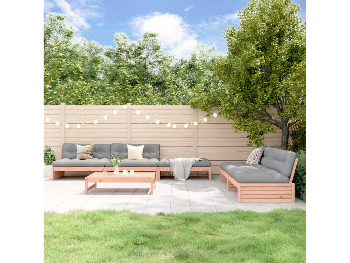Conjunto de salón de jardín de 2 piezas en madera maciza Douglas Dkd Home Decor