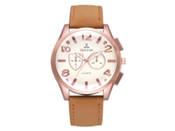 Reloj Digital Clásico De Moda Para Hombres Con Dial Redondo Cuero Pu De Negocios (café)