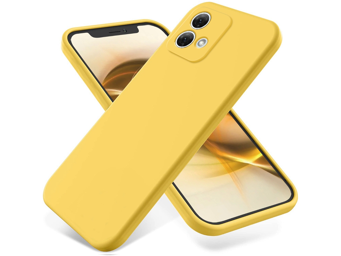 Capa Para Celular Em Silicone Sólido E Líquido, Totalmente À Prova De Quedas.amarelo Brilhante - Moto G24 Power
