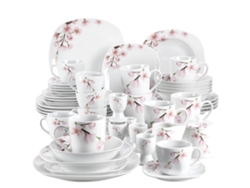 Juego de vajilla de porcelana, elegante diseño de plantas, servicio para 6 personas, 50 piezas OEM