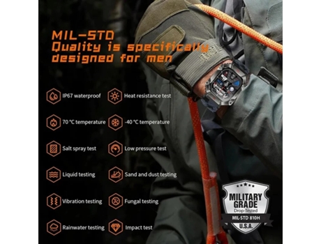 Reloj inteligente para hombre, relojes impermeables, Monitor de salud militar, voz AI, Bluetooth, llamada, reloj inteligente, brújula de aire de al...