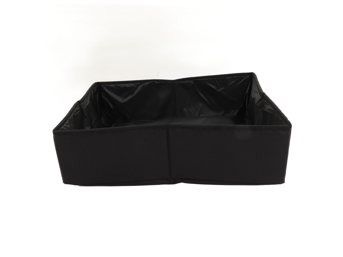 Caja de arena plegable impermeable para gatos, portátil, de tela negra, talla M, para viajes