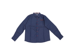 Camisa Vaquera Para Hombre, Manga Larga, Corte Ajustado, Bolsillo, Cuello Bajo, Azul Oscuro, Talla L
