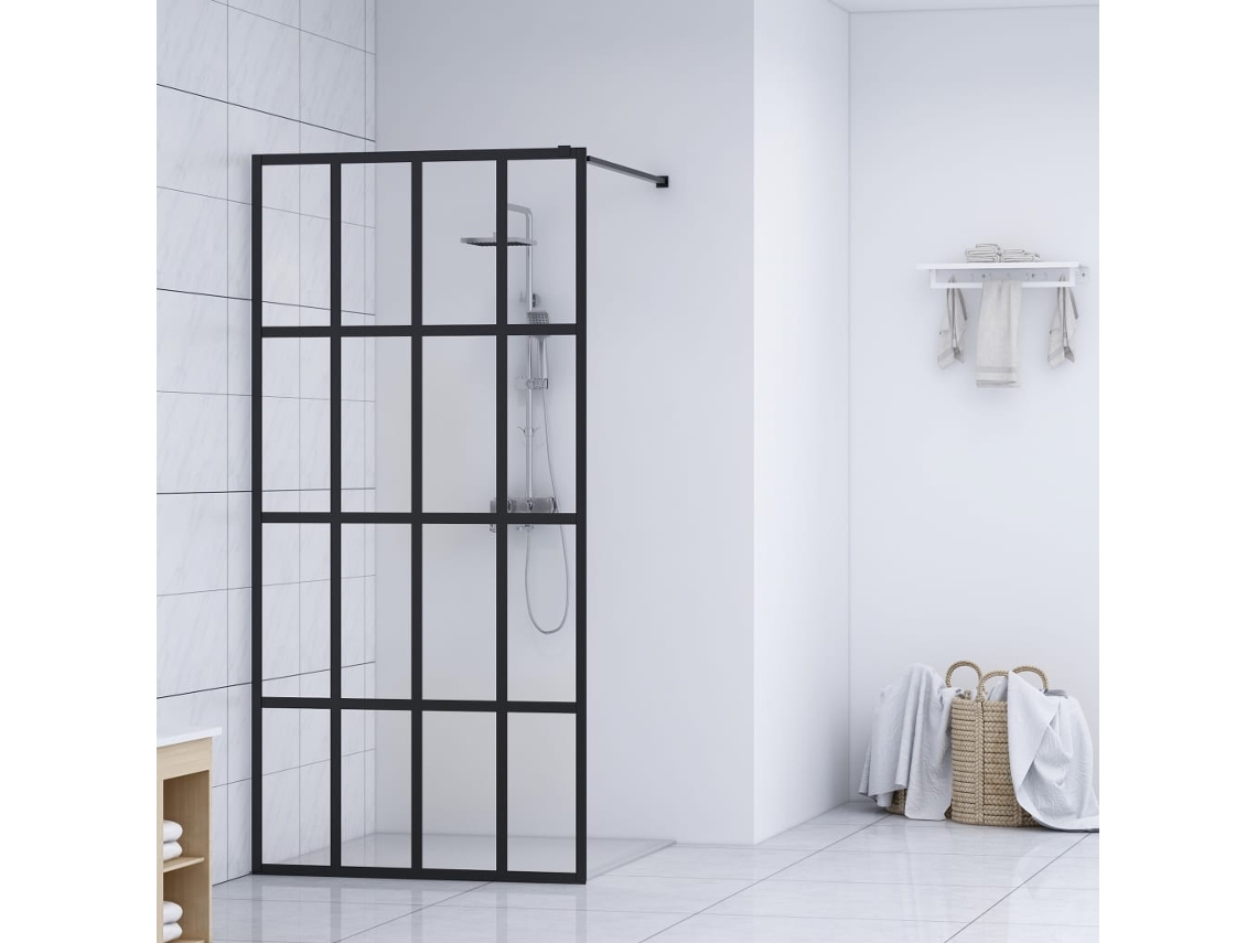 Mampara De Ducha Vidrio Templado Transparente 140x195 Cm