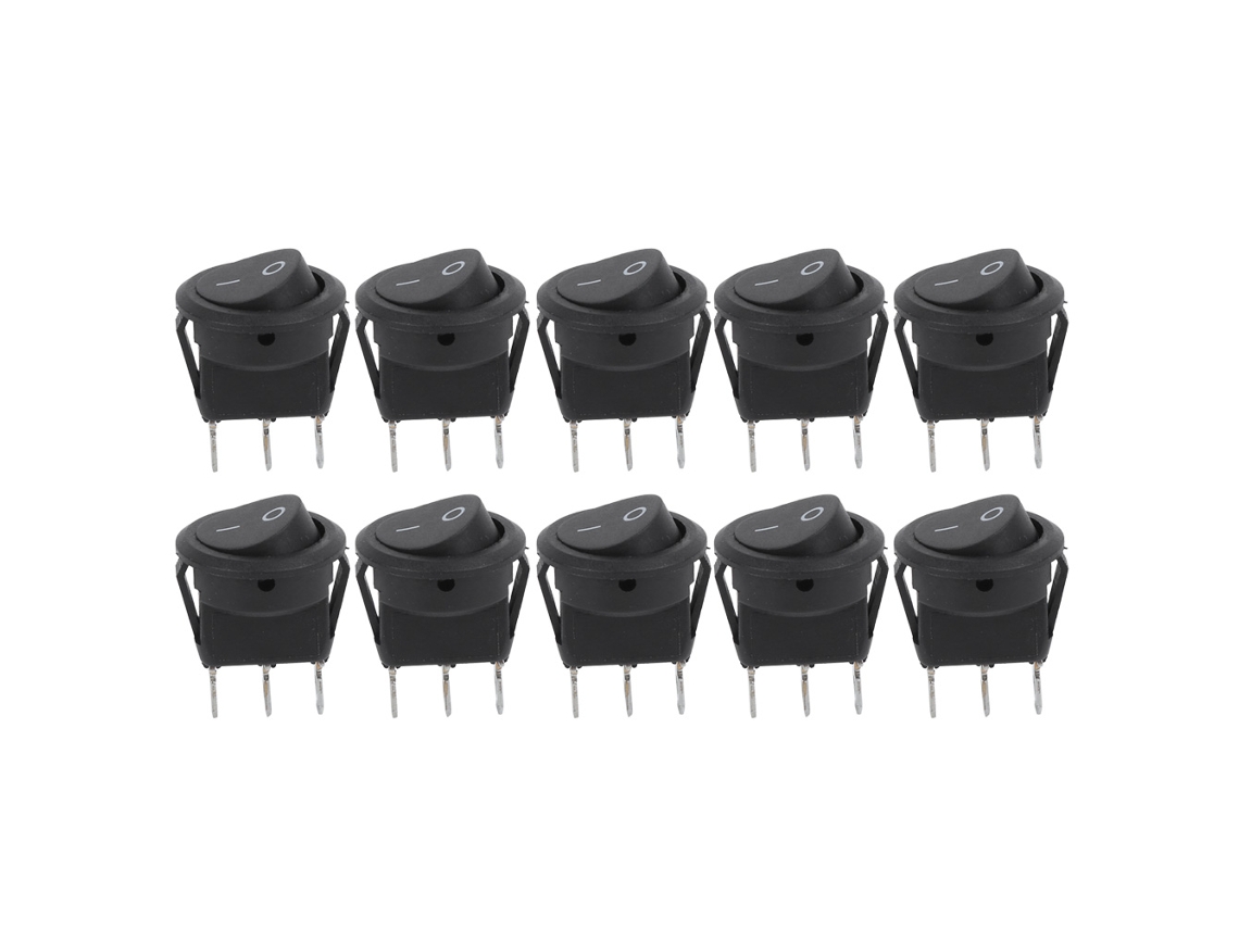 10 Mini Interruptores Basculantes Redondos De 3 Pines Y 2 Posiciones (encendido/apagado) Resistentes Al Calor.