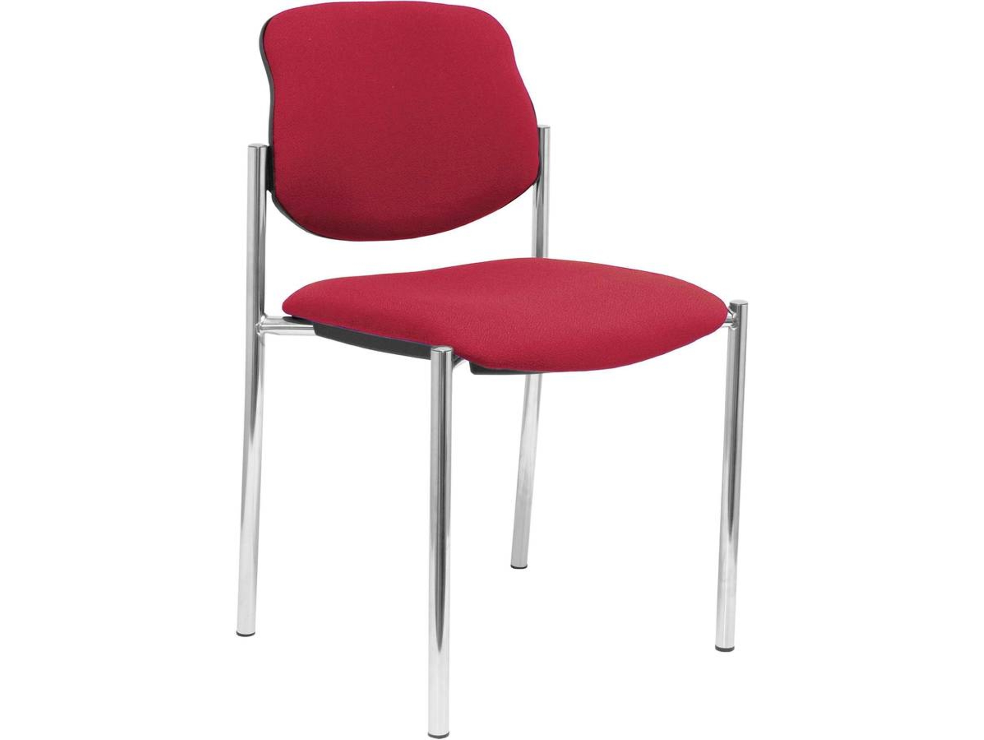 Silla de Confidente PIQUERAS Y CRESPO Villalgordo Granate y Chasis Cromo