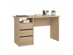 Mesa Escritorio De Ordenador Sil Oak Con 3 Cajones  Jackson Hickory 110x49x76 Cm