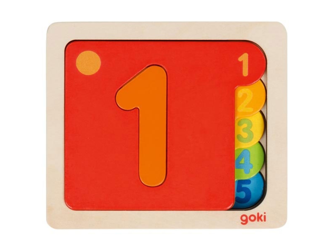 GOKI Puzzle de Números de Madera de 10 Piezas con 5 Capas 57410