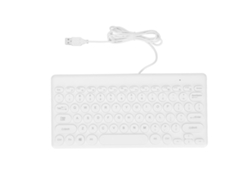 Teclado Usb Con Cable De 78 Teclas, Diseño Ergonómico, Redondo, Resistente Al Desgaste, Portátil, Blanco.