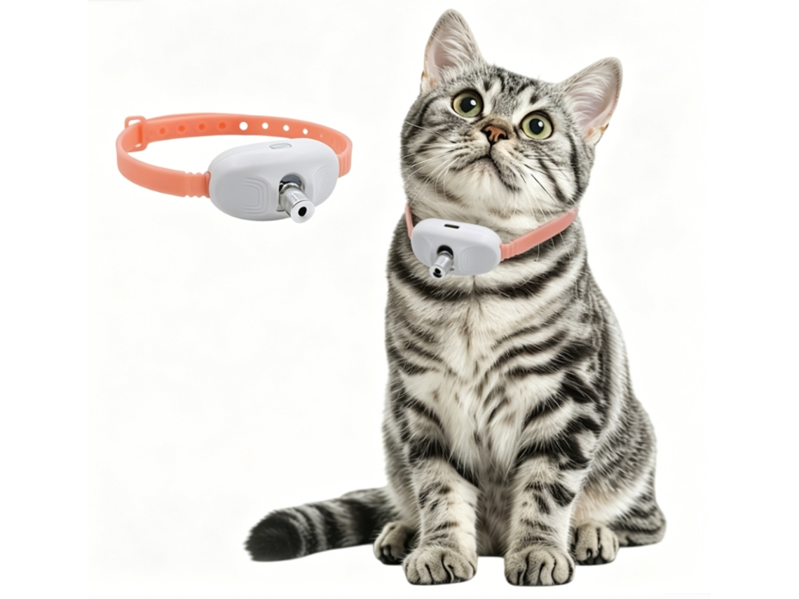 Collar Láser Rosa Para Gatos, Recargable Por Usb, Ajustable, 2 Modos De Entretenimiento.