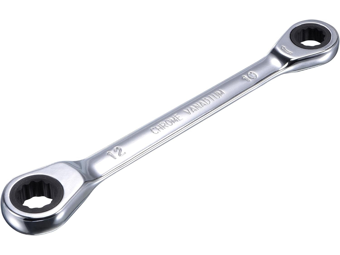 Llave De Carraca De Doble Extremo (10 Mm X 12 Mm) Métrica, 72 Dientes, 12 Puntas, Cr-v.