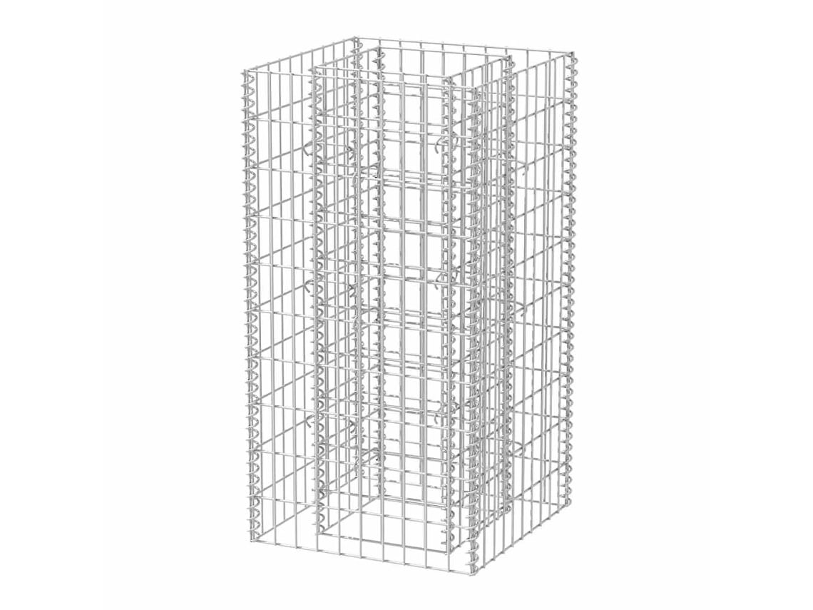 Jardinera VIDAXL Plateado Acero (50x50x100 cm)