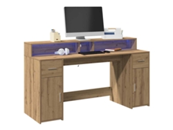 Escritorio con LED madera ingeniería roble artisian 160x55x91cm