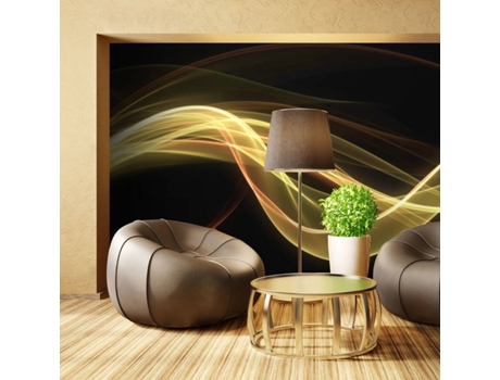 Papel de Pared ARTGEIST Forma de Onda AmareLa Flutuando No Escuro (450x270 cm)