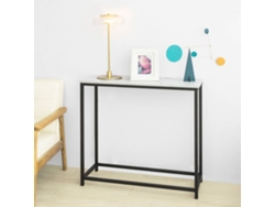 Mesa de Entrada SOBUY Blanco y Negro (80x75x30cm)