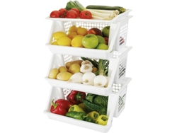 Verdulero Blanco 3 Cestas Modelo Grelos 62X39X32Cm