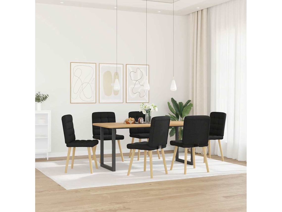 Maison Exclusive - Sillas De Comedor Giratorias 6 Unidades Tela Negras