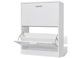 Zapatero con 2 compartimentos de madera blanca DKD HOME DECOR