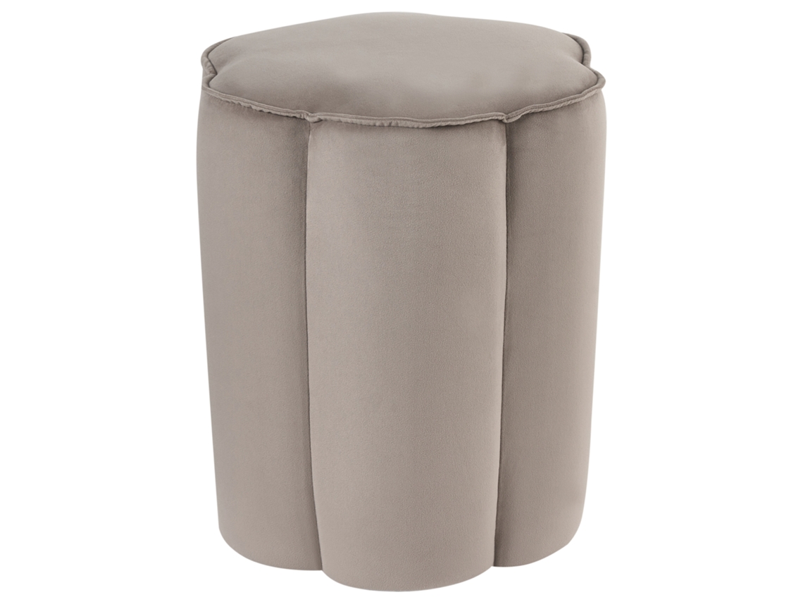 Puf Beliani Tappen de terciopelo crema 39x39x45