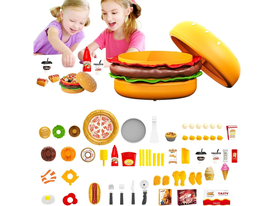 Juego de cocina de juguete - Juego de hamburguesas grande para juegos de simulación - Ideal para Vayotoy