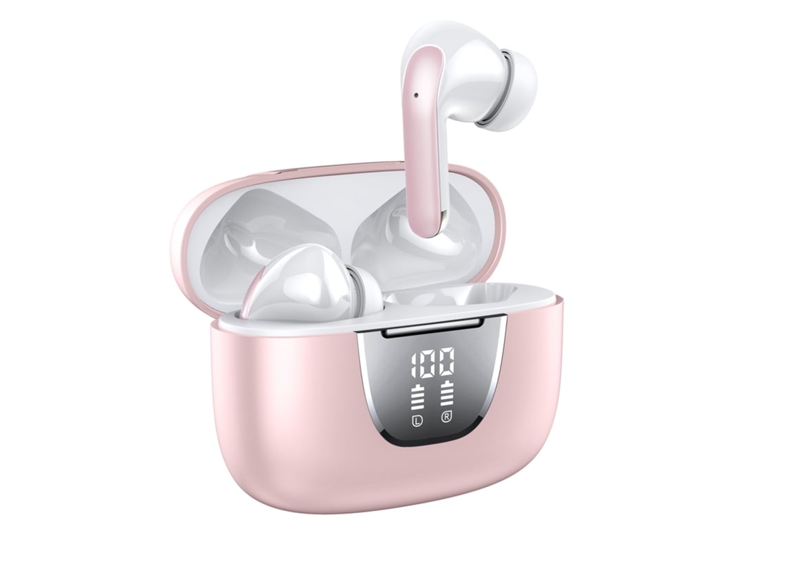 Auriculares Inalámbricos Bluetooth 5.3 76 Horas De Reproducción Ipx7 Pantalla LED A Prueba De Sudor Auriculares Deportivos Ligeros Rosa YEMAESRE