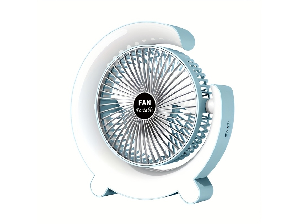 Usb - Ventilador De Escritorio Usb Con Luz Led: Ligero Y Silencioso, Con Ajuste De Flujo De Aire De 3 Niveles, Y Cuenta Con Un Agarre Cómodo