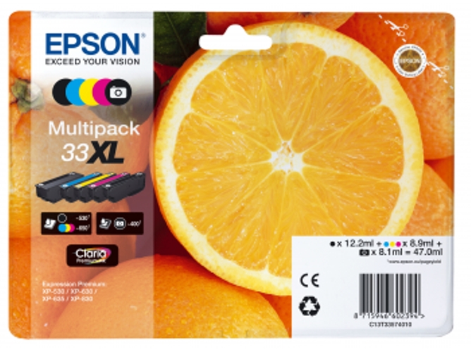 Pack ahorro cartuchos de tinta original EPSON, 33, Naranjas, C13T33574010, T3357