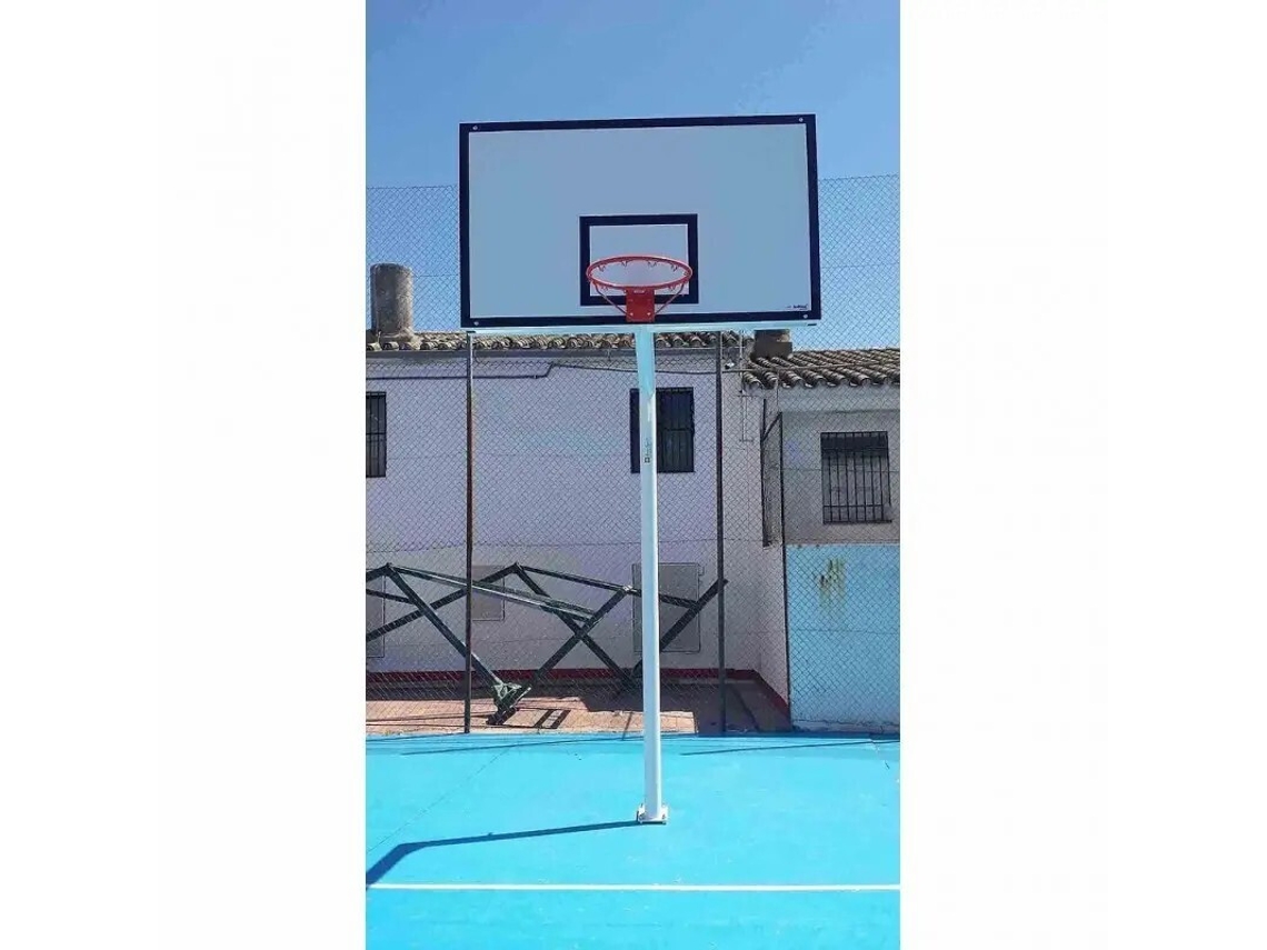 Juego de 2 canastas de baloncesto monotubo sin tableros, canasta con base de anclaje SOFTEE EQUIPMENT