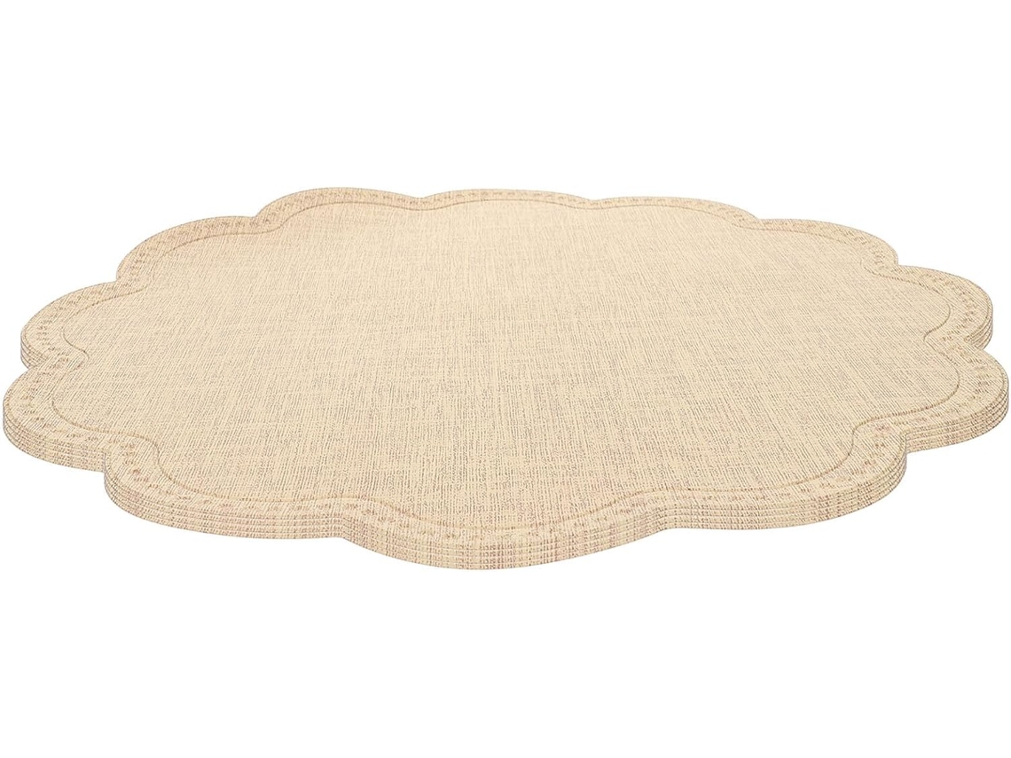 Manteles Individuales Decorativos, Juego De 4, Con Forma De Flor, De Piel Sintética, Resistentes Al
