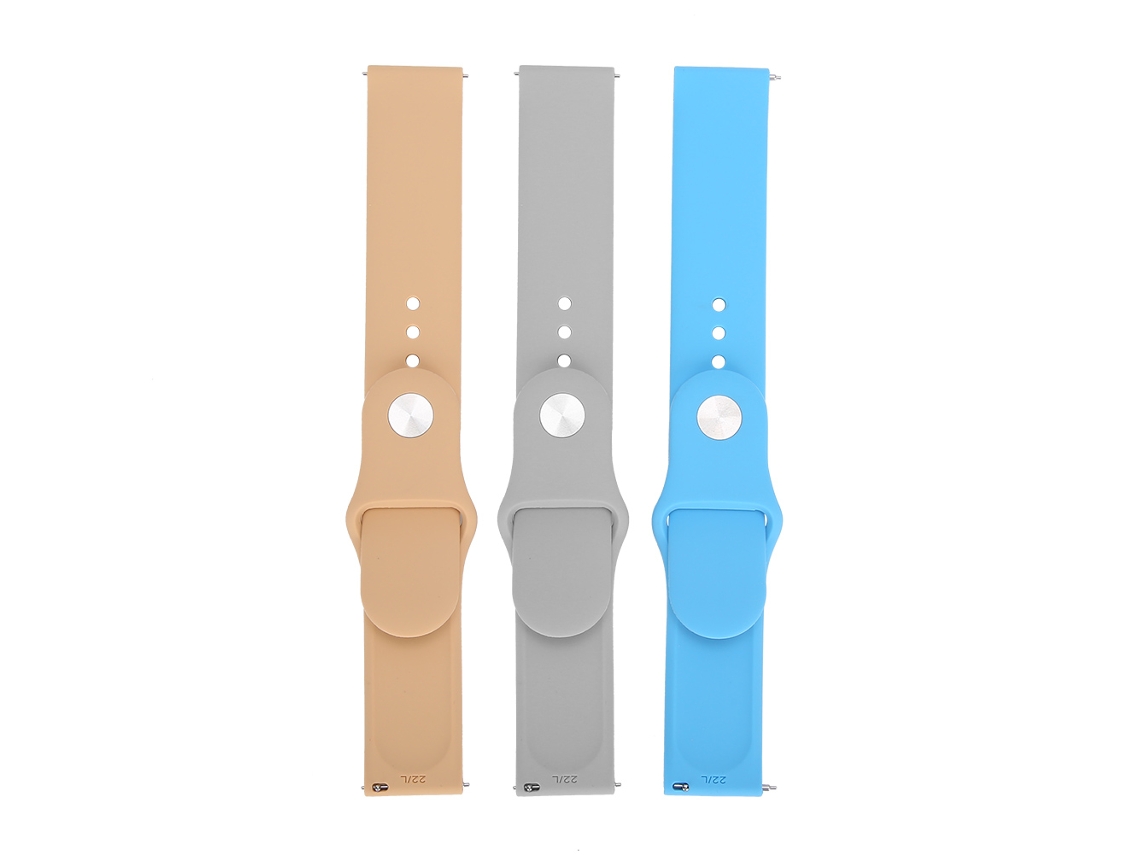 Juego De 3 Correas De Reloj De Silicona Suave De 22 Mm, Accesorio De Repuesto 1