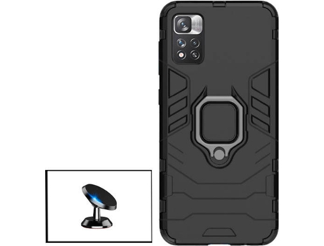 Kit Carcasa 3X1 Military + Soporte Magnético Carro Xiaomi Redmi Note 11 Pro 5G PHONECARE Negro