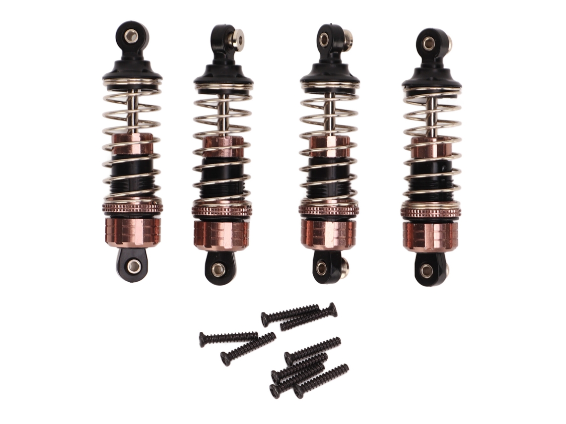 Ymsl 4pcs Amortiguador De Aluminio Plástico 16mm Para Coche Rc De Alta Velocidad 1/18 Suspensión Ti Hxl
