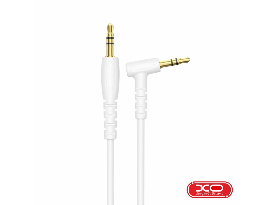 Cable Jack 3,5mm Macho / Jack 3,5mm 90º Macho 1m Blanco Xo
