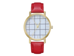 Reloj De Pulsera Analógico De Cuarzo Para Mujer, De Aleación, Con Esfera Redonda, Color Rojo, Estilo Casual Y Lujoso.