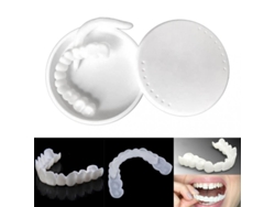 Protector De Dientes Postizos Ajustable De Silicona Blanca Con Cierre A Presión Para Blanqueamiento Dental Y Belleza.