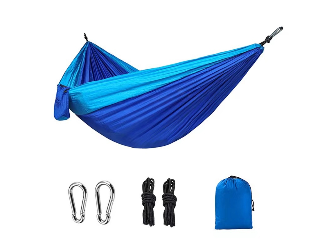 Hamaca Portátil Individual Para Campamentos, Mochileros Y Actividades Al Aire Libre (270x140 Cm) Azul Celeste Siurn