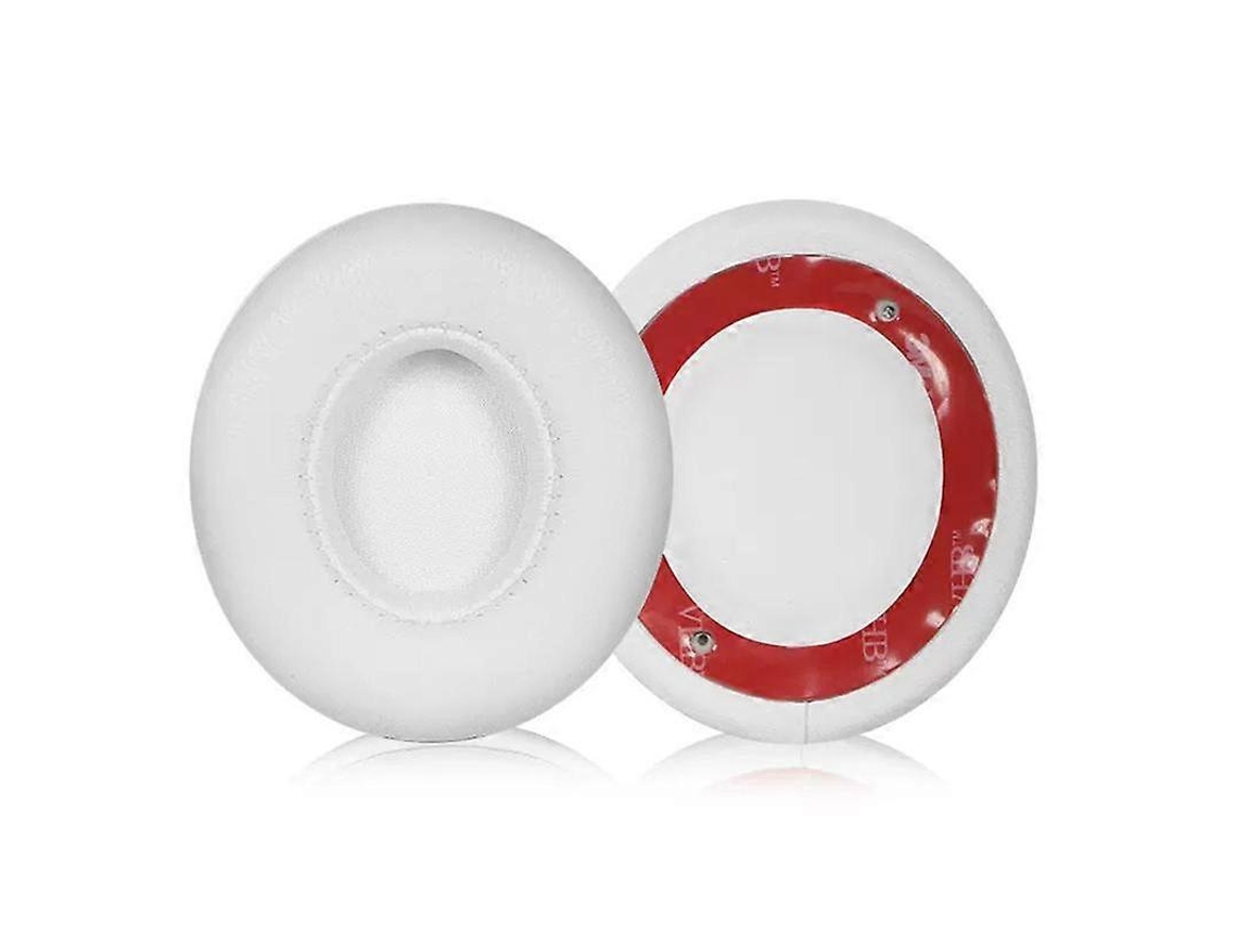 Par de almohadillas de repuesto de piel de cordero para auriculares inalámbricos Beats Solo3/Solo2, blancas, piel de cordero para Beats Solo3/2 canales