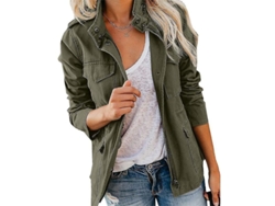 2026-chaqueta Militar Para Mujer Con Botones Prensa Tipo Streetwear Abrigo Otoño Manga Larga De Utilidad