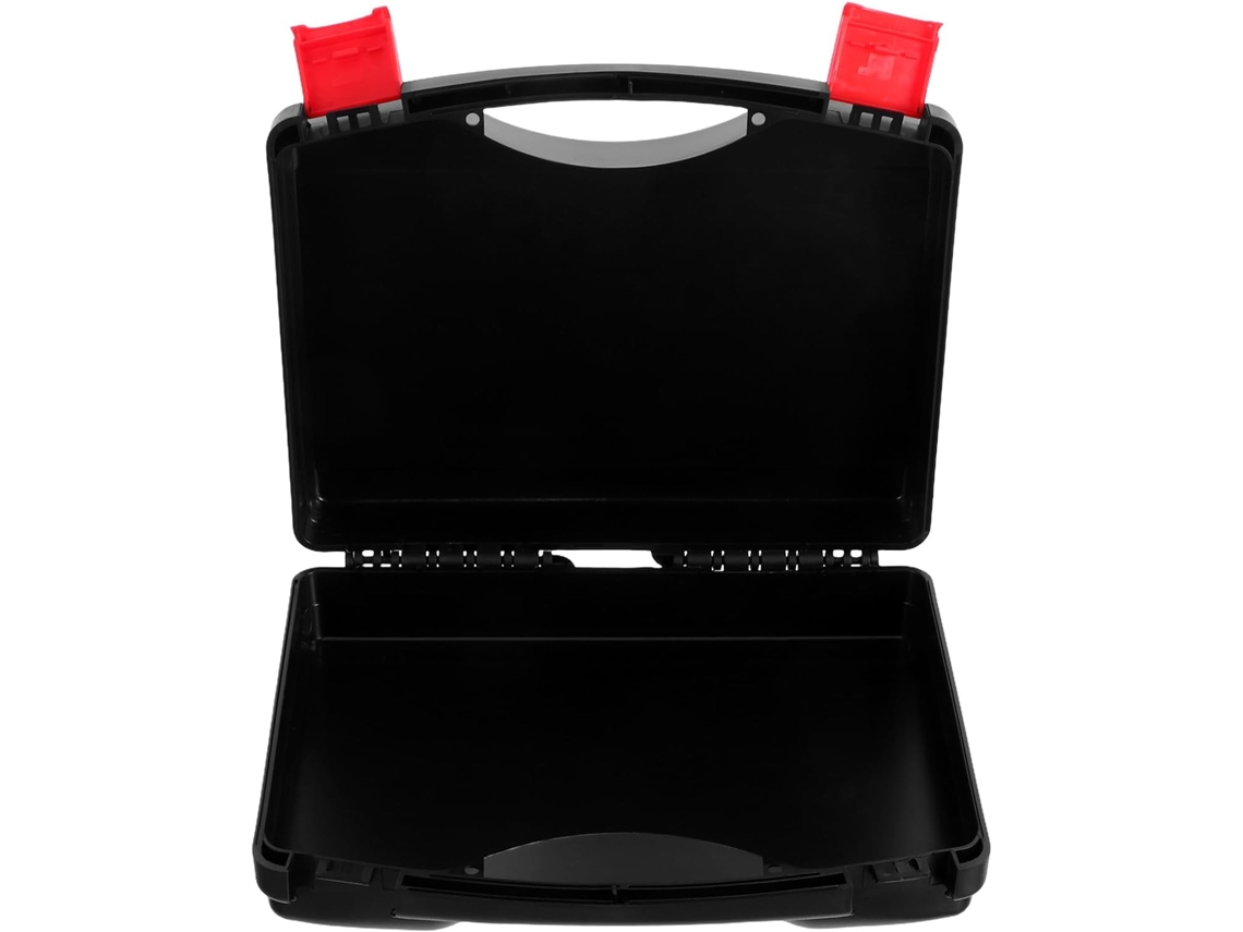 Caja De Herramientas Portátil De Pp Negro, Resistente Y A Prueba De Golpes, Con Asa.