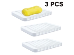 Juego De 3 Jaboneras De Silicona Con Desagüe Para Baño/cocina