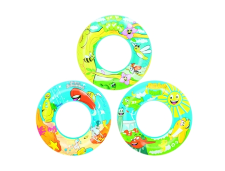 Bestway 36013 Flotador multicolor para piscina y playa Flotador redondo de vinilo/patrón negro